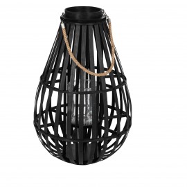 Lanterne Goutte Bambou Noir H.70cm