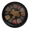 Horloge Industriel Multicolore 60cm Engrenages
