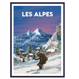 Tableau Poster Les Alpes 50x70