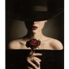 Tableau Verre Femme avec Rose 100x150