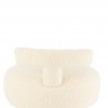 Pouf Blanc rond avec dossier Tricote et bouclette