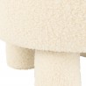 Pouf Blanc rond avec dossier Tricote et bouclette