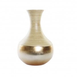 Vase Bambou Naturel et laqué dorée