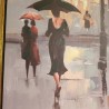 Tableau Promenade sous la pluie à Paris 60x60