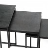 Serie de 3 Tables Gigognes Carrée Aluminium Noir