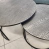 Série de 2 Tables Basses effet bois en Alu Gris