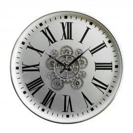 Horloge Engrenage Blanc 45cm