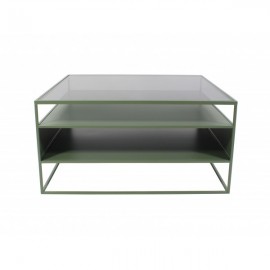 Table Basse Esprit 80x80 Metal Vert