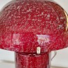 Lampe Champignon en Verre Rouge H.42cm