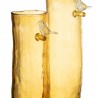 Vase Oiseau verre Jaune H.32cm