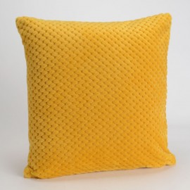 coussin damier moutarde