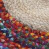 Tapis coton et jupe 160x160 tressé multicolore