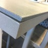 Table Basse Cube Aluminium et Pierre Grise 130x70