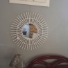 Miroir Soleil Rotin Blanc 55x55