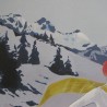 Tableau Skieuse à l'écharpe jaune