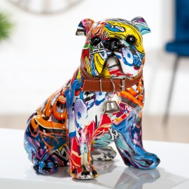 Sculpture Bulldog Assis Pop Art H.22cm