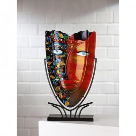 Vase Pâte de verre Visage H.47 cm