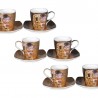 Coffret 6 Tasses café Klimt le baiser