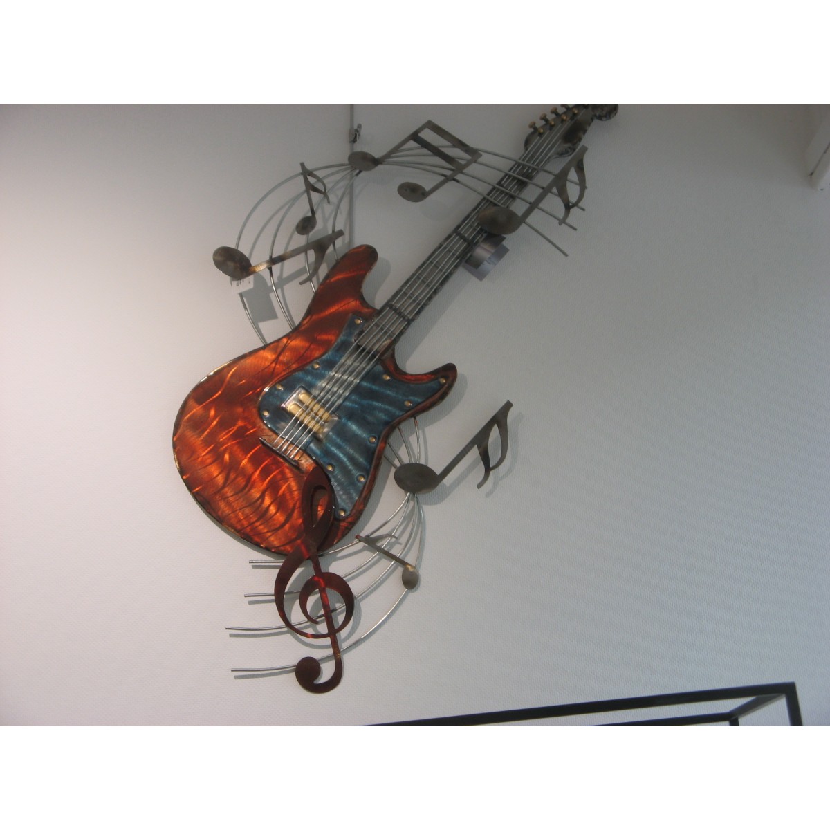 Decoration murale,Decoration Accueil Art Mural Tableau Deco,Guitare  électrique dans une pièce en boi,30x46cm