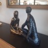 Sculpture Couple or et noir