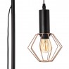 Lampe Géométrique métal Noir et Cuivre H.63cm
