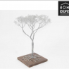 Sculpture arbre de vie bois et métal H.44 cm