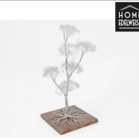 Sculpture arbre de vie bois et métal H.51 cm