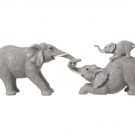 Eléphant gris avec 2 enfants 72x26
