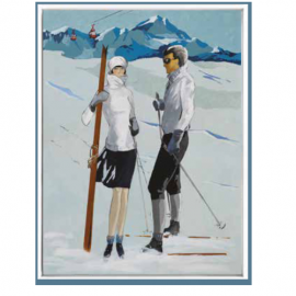 Tableau Couple de skieurs