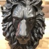 Sculpture Tête de Lion Noir H.44cm
