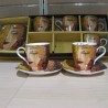 Coffret 6 Tasses café Klimt Larmes d'or