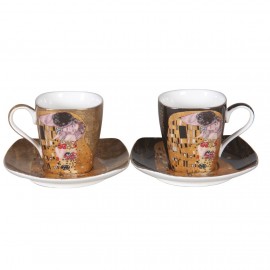 Coffret 2 Tasses café Klimt le baiser