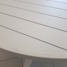 Table Porto Ronde 145 en Aluminium blanc avec allonge