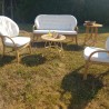 Salon de Jeux Natural Vintage : canapé 3 places + 2 fauteuils