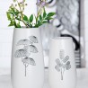 Vase Céramique Feuilles Noir et Blanc H24 cm