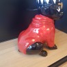 Sculpture Bulldog Casquette H.36cm
