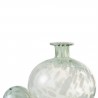 Vase + Bouchon Verre Vert/Blanc H.30