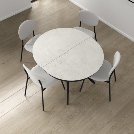 Table Sfera ovale 120 cm en Céramique Marbre Blanc