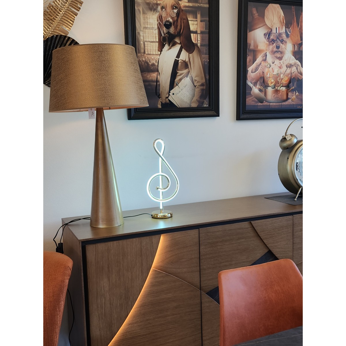 Lampe LED 3D Clé de Sol | Note de Musique